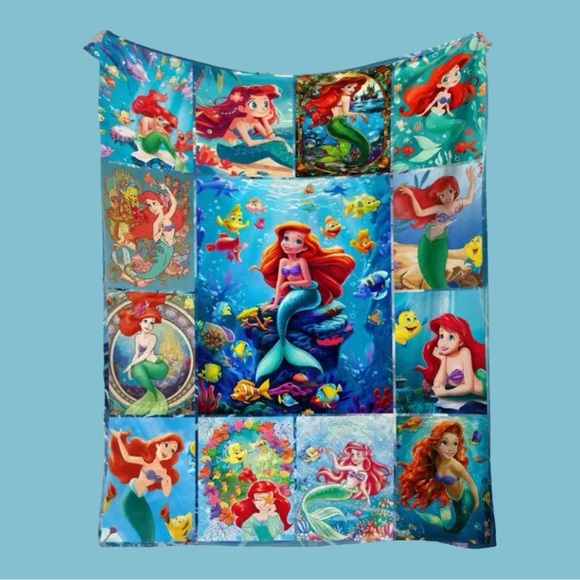 NIB Little Mermaid Fleece Blanket - Picture 3 of 9